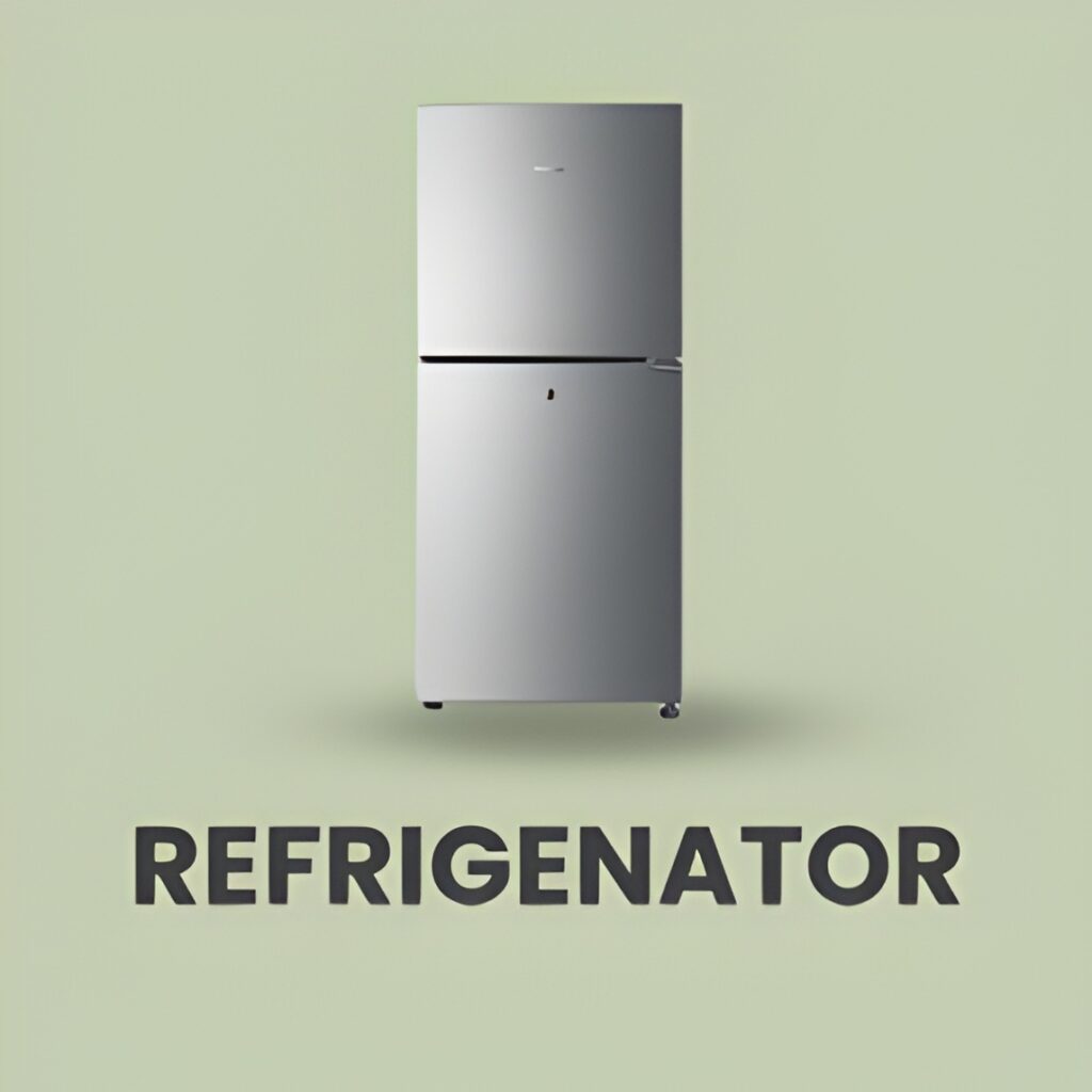 A modern stainless-steel refrigerator with organized food storage inside.